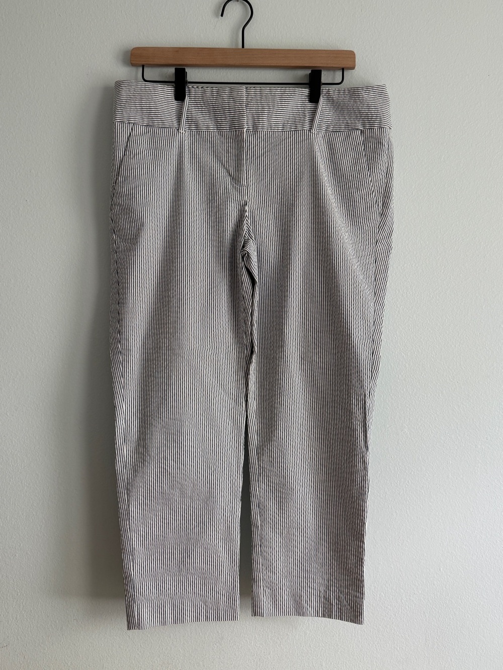 Ann Taylor Women Blue & White Pinstripe Chinos